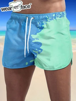 צבעים לערבב קצרים חוף 3D בכל מודפס קיץ כדורסל לוח כושר מזדמנים גברים יוניסקס הביתה מטען בגדים