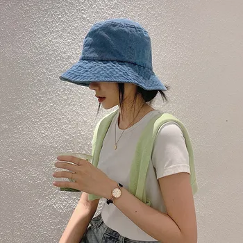 קוריאני ג ' ינס דלי כובעי נשים באביב ובקיץ תכליתי אופנה יפנית Harajuku הגנה מהשמש בצל כמה אגן כובעי גברים