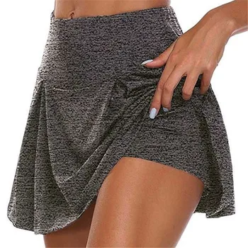 קיץ מכנסי ריצה נשים 2 1 מהיר יבש יוגה קצרים כושר רופף ספורט קצרים לנשימה טניס חצאית בנות Pantskirt