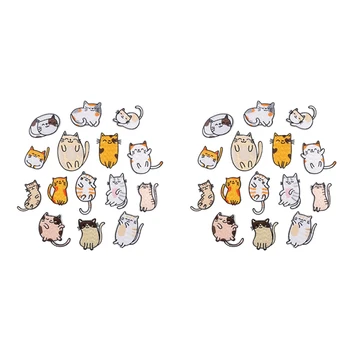 רקום ברזל על טלאים, 30PCS חי חתול חמוד רקמה תיקונים עבור ג ' ינס מעילי תפירה אפליקציה DIY אביזר