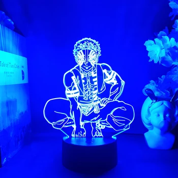 שד קוטלת Akaza 3D LED אנימה המנורה מתנה לחברים עיצוב חדר השינה מנגה kimetsu לא yaiba מגניב Hakuji לילה אור ניאון אור