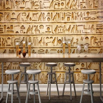 תמונה מותאמת אישית טפט בסגנון אירופאי רטרו מצרית קלאסית ציורים ציורי קיר המסעדה קפה רקע קיר בעיצוב ציורי קיר